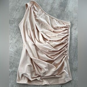 Elegant One-Shoulder Cream Top